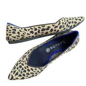 Rothy's Cheetah Animal Print Pointed Toe Ballet Flats